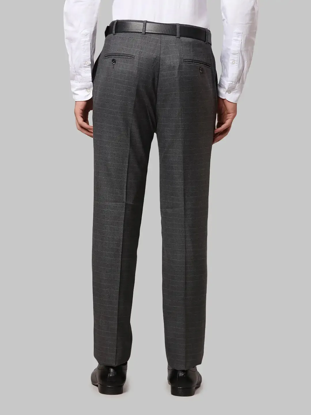 Raymond Men Grey Slim Fit Polyester Blend Trousers