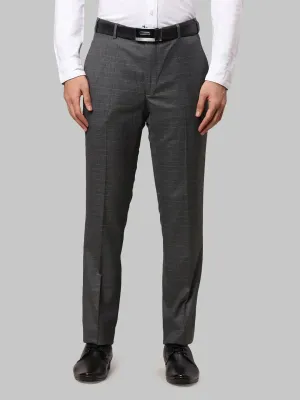 Raymond Men Grey Slim Fit Polyester Blend Trousers