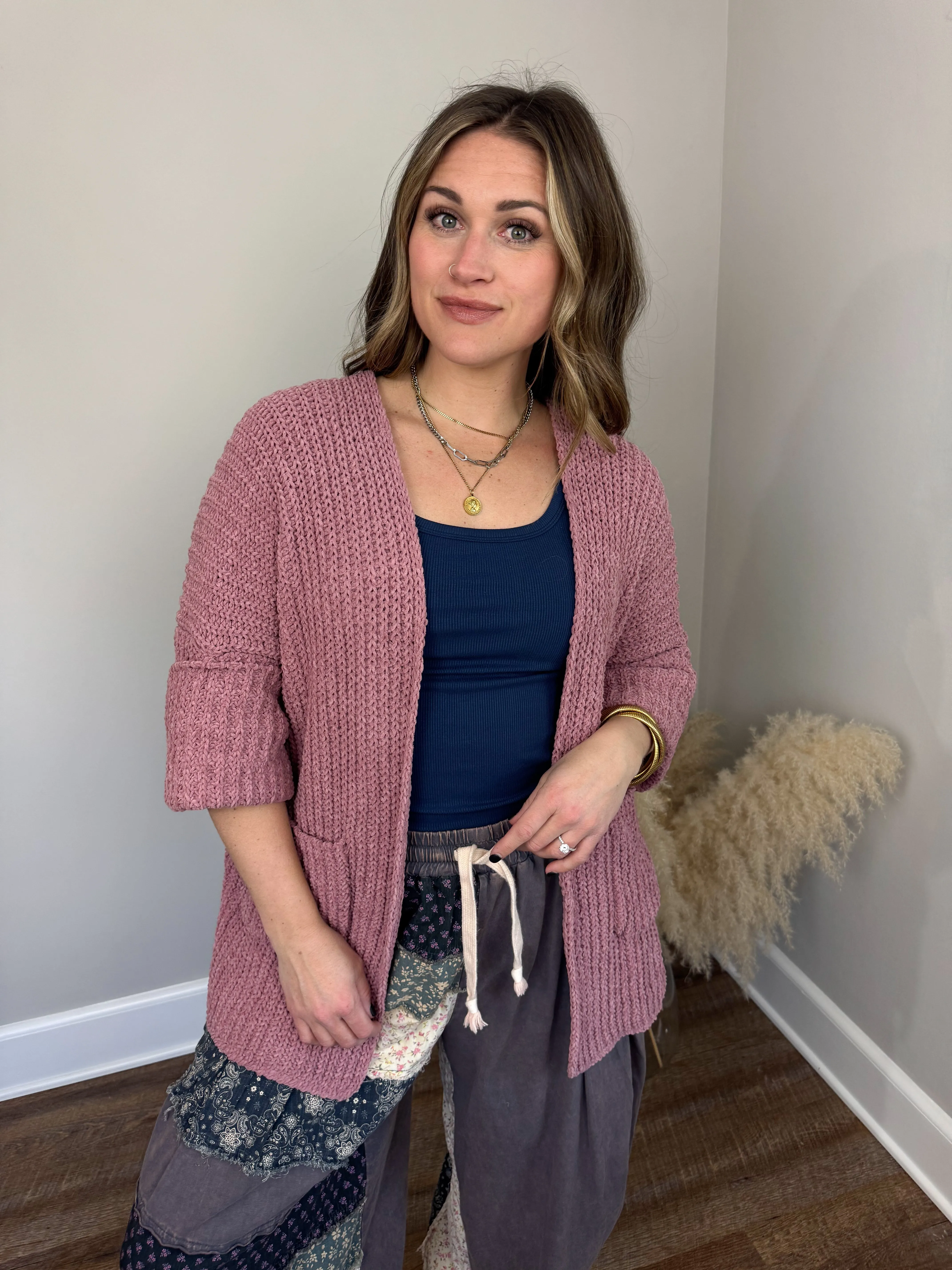 Rowan Chunky Cardigan | Mauve