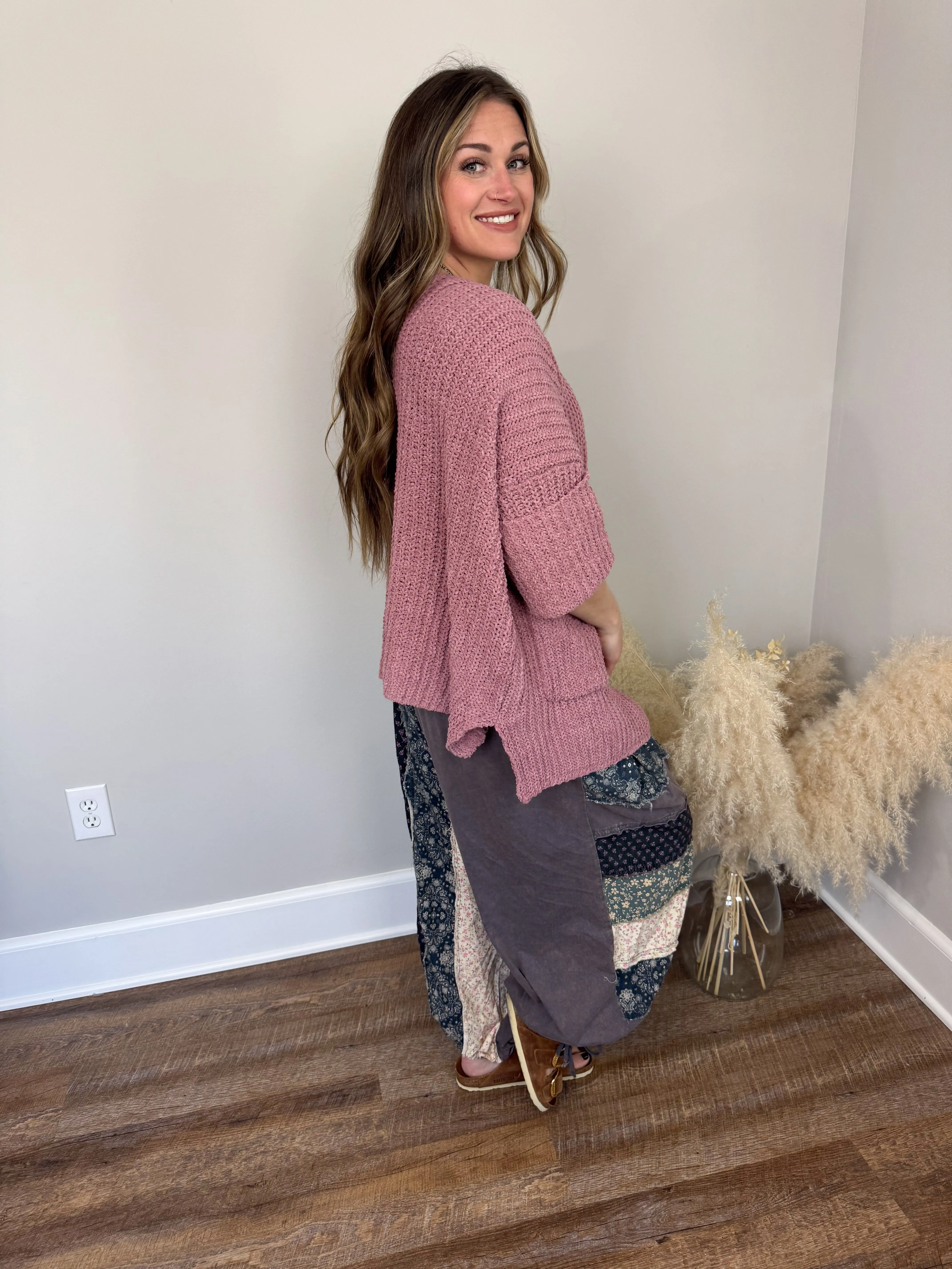 Rowan Chunky Cardigan | Mauve