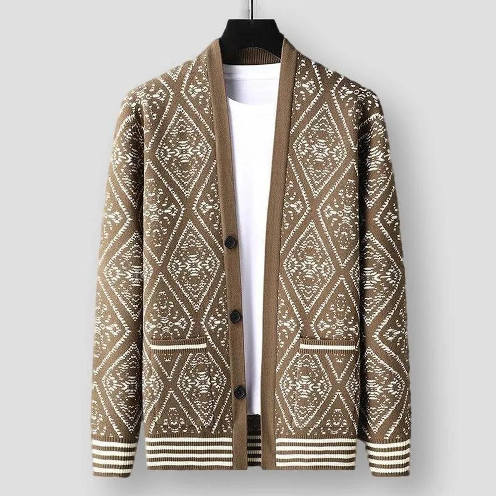 Saint Morris Graphic Wool Cardigan