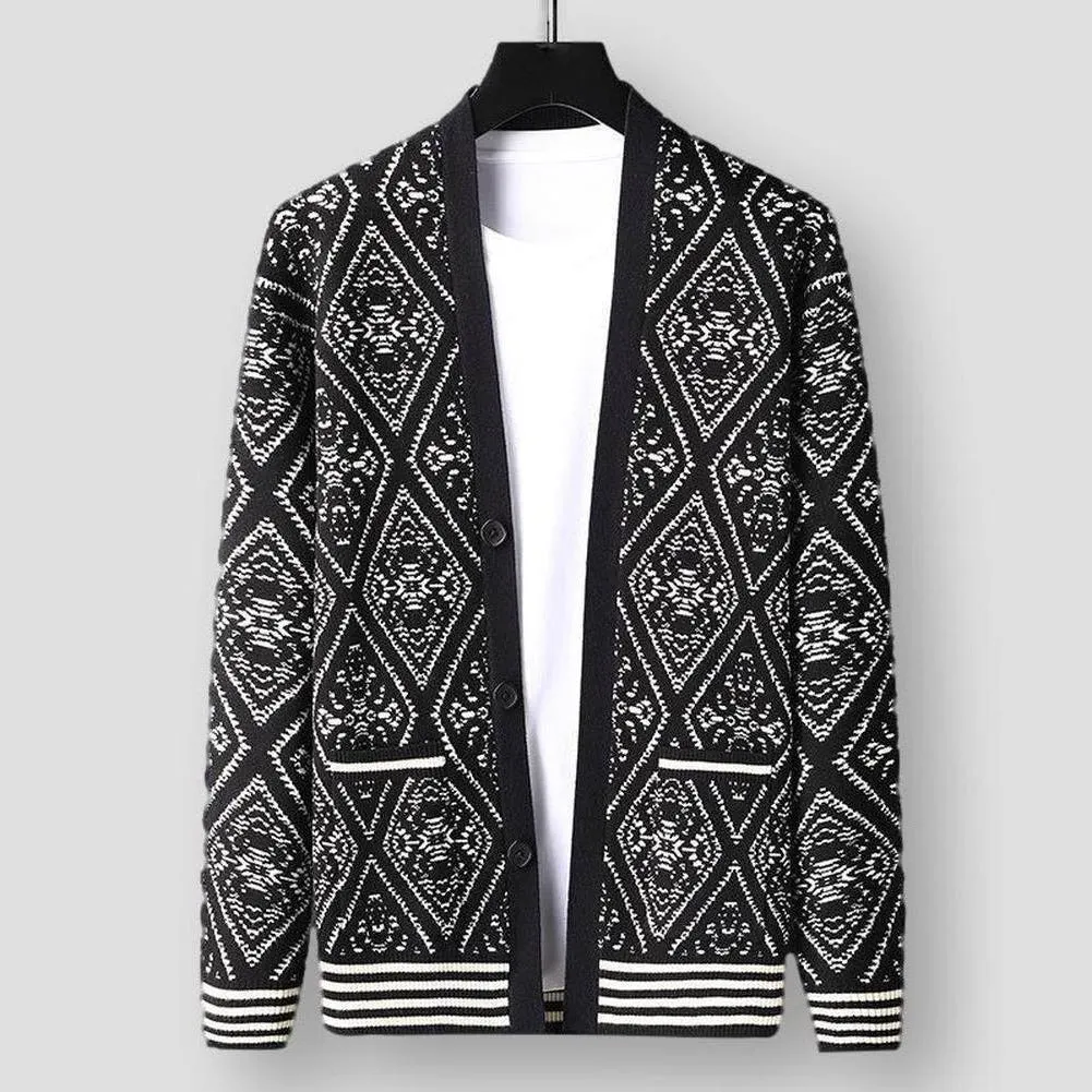 Saint Morris Graphic Wool Cardigan