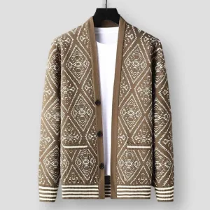 Saint Morris Graphic Wool Cardigan