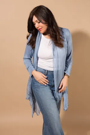 Silk Blend Drape Cardigan