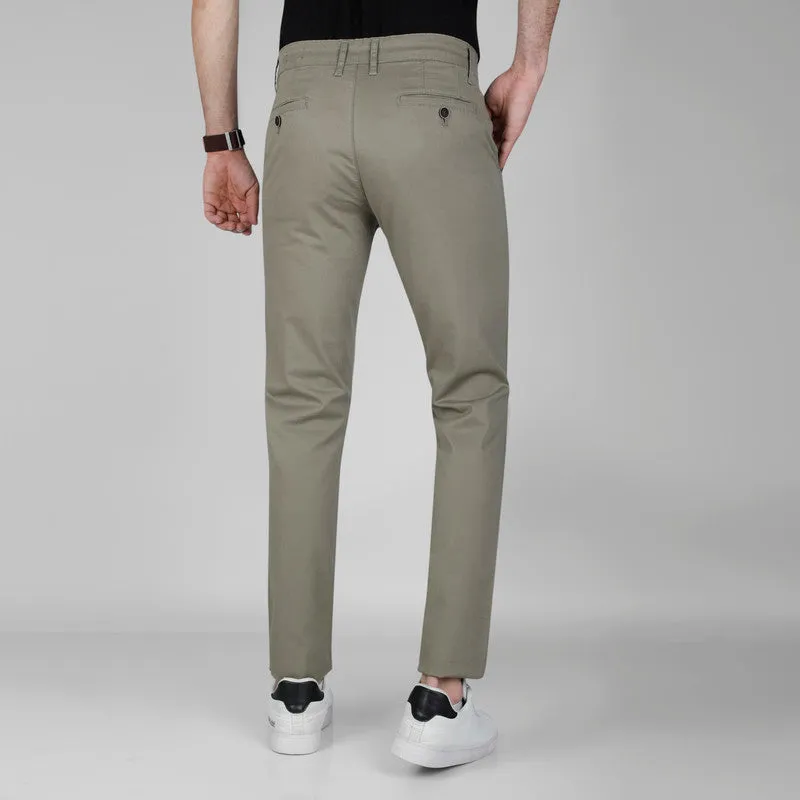 SLIM FIT CHINO TROUSERS  - KHAKI