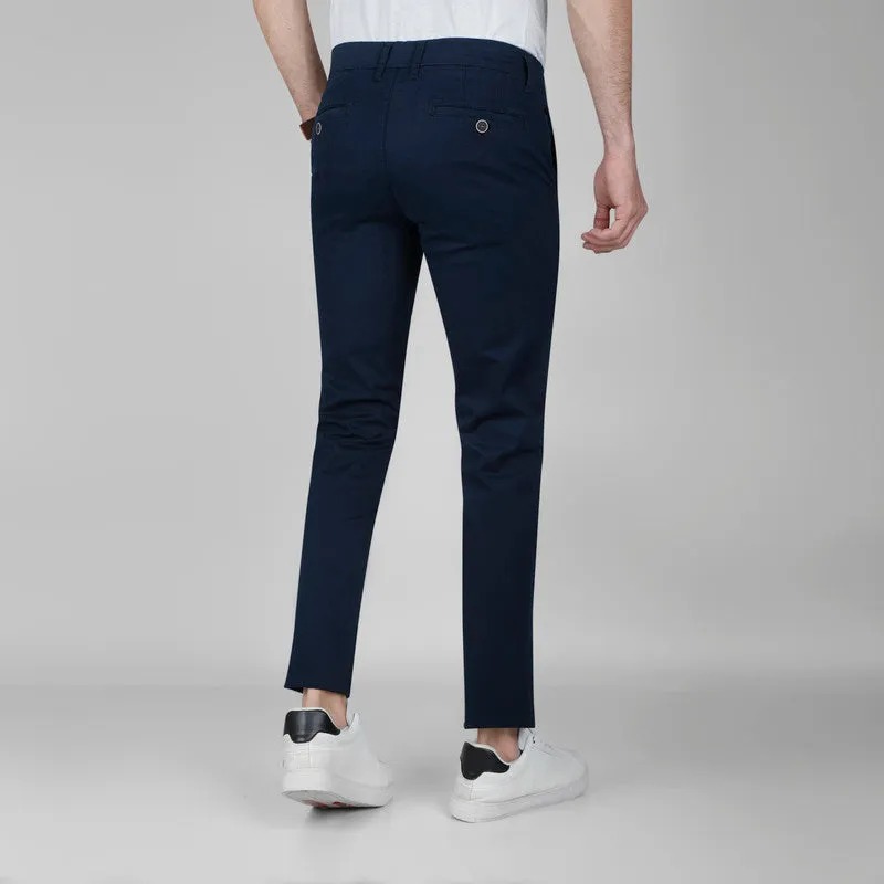 SLIM FIT CHINO TROUSERS  - NAVY