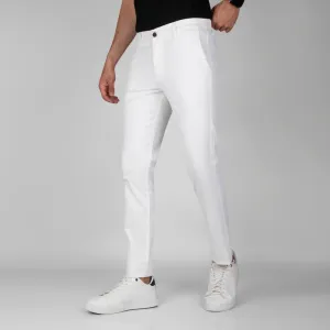 SLIM FIT CHINO TROUSERS  - OFF WHITE
