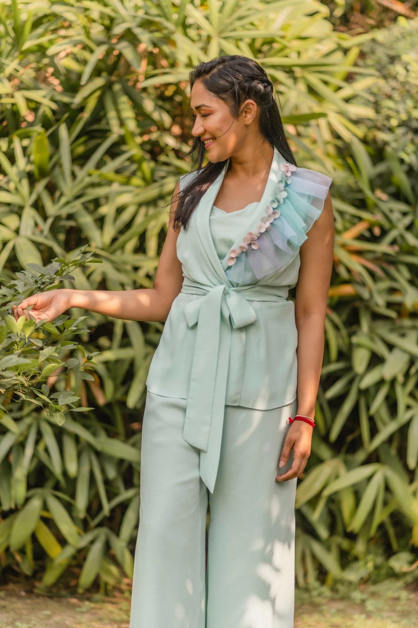 Tiffany shirt with embroidered frill
