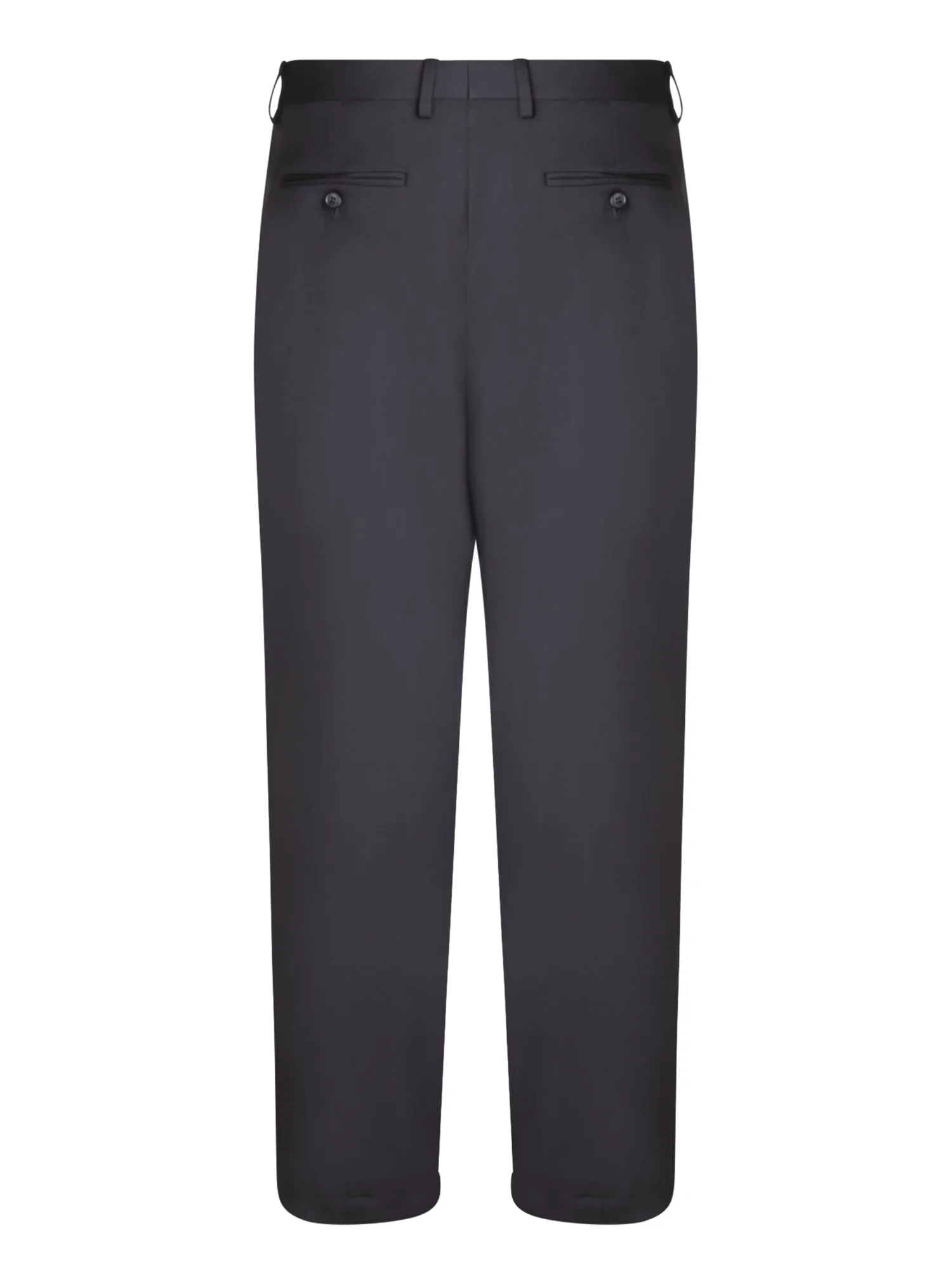 Virgin Wool Trousers in Black