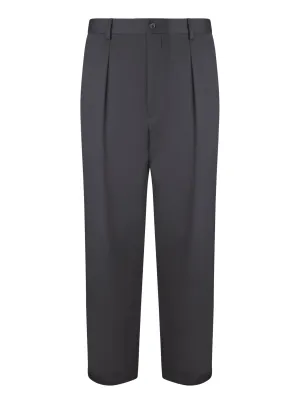 Virgin Wool Trousers in Black