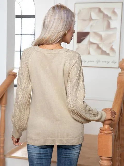 Warm Satisfaction Buttoned Cable-Knit Sweater
