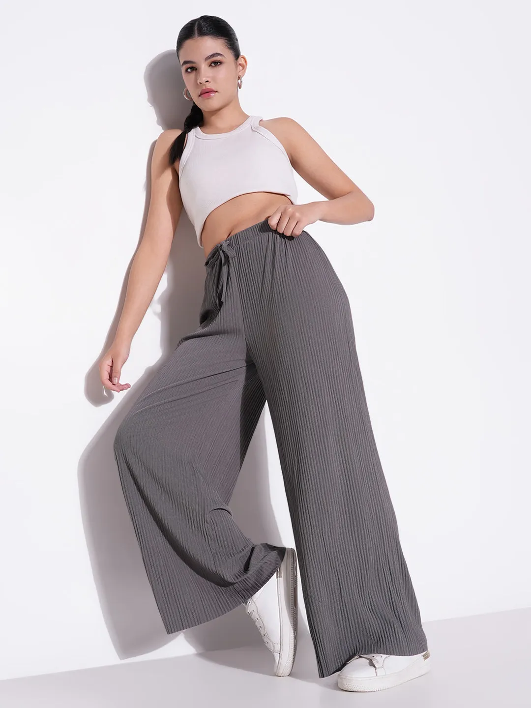 Women Grey Regular Fit Regular Fit Comfort Trousers