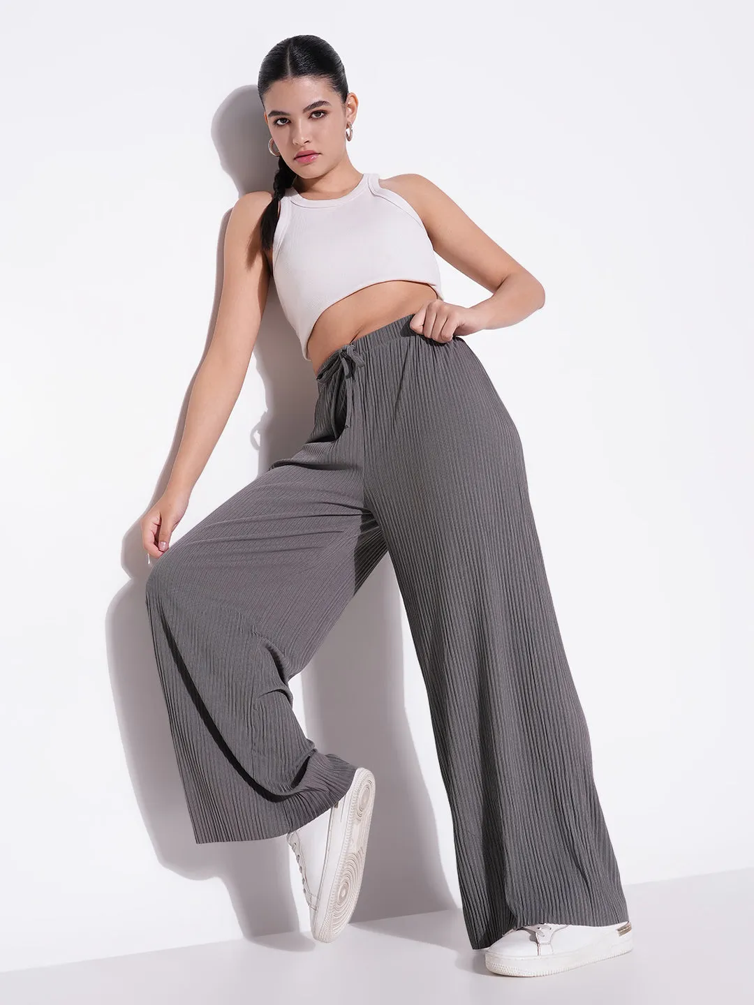 Women Grey Regular Fit Regular Fit Comfort Trousers