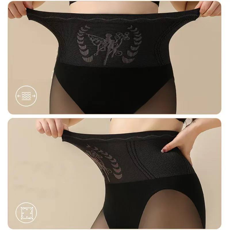Women's High-Waist Plush-Lined Tummy Control Sheer Tights