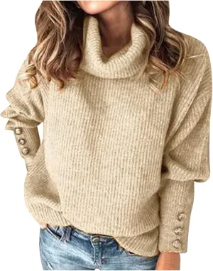 Womens Oversized Turtleneck Sweaters Cowl Neck Soft Cozy Warm Cable Knit Loose Casual Knitted Pullover Fall Tops