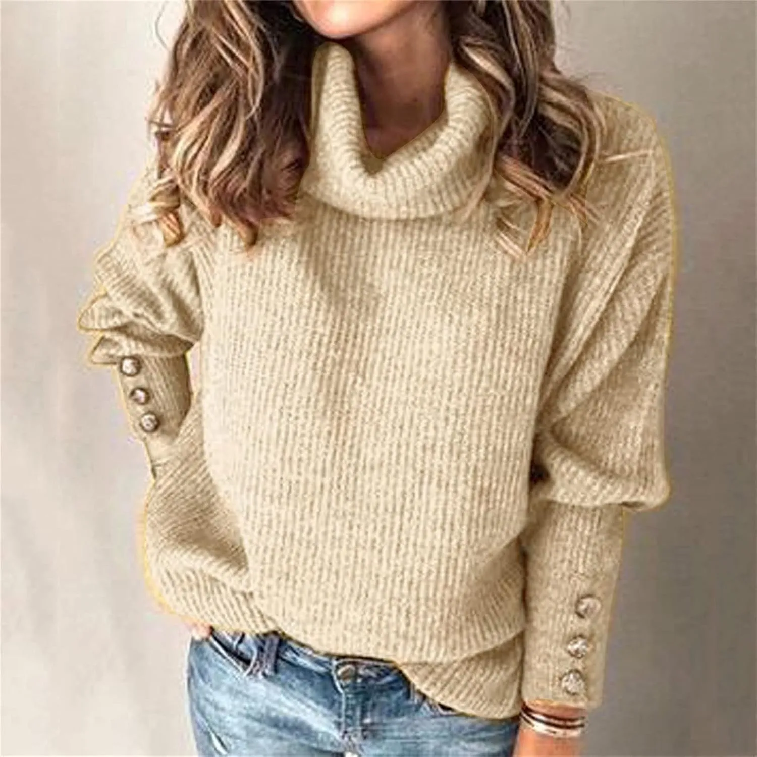 Womens Oversized Turtleneck Sweaters Cowl Neck Soft Cozy Warm Cable Knit Loose Casual Knitted Pullover Fall Tops