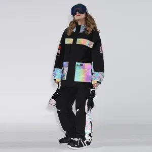 Womens Unisex Gsou Snow Venture Neon Glimmer Snow Jacket & Pants Set