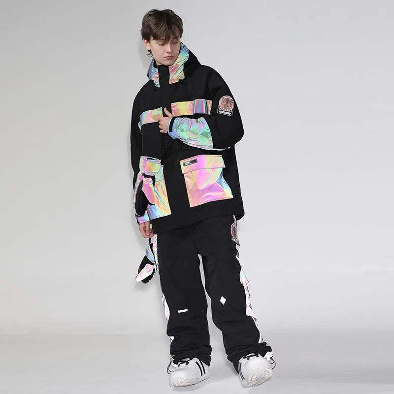 Womens Unisex Gsou Snow Venture Neon Glimmer Snow Jacket & Pants Set