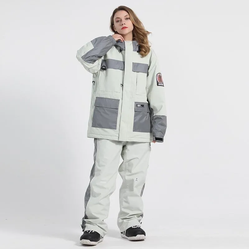 Womens Unisex Gsou Snow Venture Neon Glimmer Snow Jacket & Pants Set