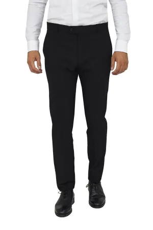 WSS Slim Fit Plain Black Men Pants  - Singen