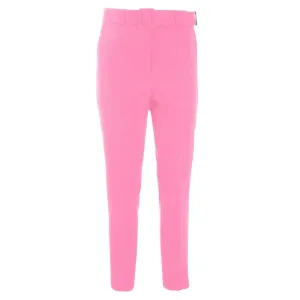 Yes Zee Elegant Pink Crepe Trousers with Ribbon Belt